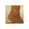 Women's Copper Double Layer Heart Shaped Anklet Casual Fashion Beach Foot Jewelry