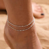 Women's Copper Double Layer Heart Shaped Anklet Casual Fashion Beach Foot Jewelry