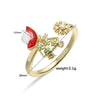 Women's Copper Dripping Oil Christmas Ring With Santa Claus Snowflake And Elk Motifs Geometric Festival Jewelry