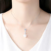 Women's Copper Drop Pendant Necklace With Zircon Inlay Electroplated Minimalist Clavicle Chain Fashion Jewelry