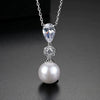 Women's Copper Drop Pendant Necklace With Zircon Inlay Electroplated Minimalist Clavicle Chain Fashion Jewelry