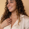 Women's Copper Drop Shape Birthstone Necklace With Electroplated Diamond Set Pendant And Regular Chain