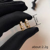 Women's Copper Ear Cuffs With Geometric Pattern Inlaid With Zirconia Chic Style