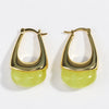 Women's Copper Earrings Geometric Ushaped Design Inlaid Transparent Resin Electroplating Minimalist Style