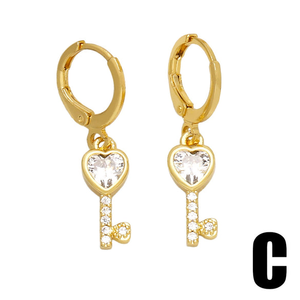 Women's Copper Earrings With Animal Cartoon Character Electroplated