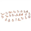 Women's Copper Earrings With Flower Pattern And Inlaid Zircon