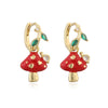 Women's Copper Earrings With Ladybird Insect And Star Pattern And Zirconia Design
