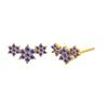 Women's Copper Earrings With Silver Needle Colorful Zircon Angel Wing Geometric Design Electroplated Elegant Versatile Fashion Jewelry