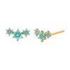 Women's Copper Earrings With Silver Needle Colorful Zircon Angel Wing Geometric Design Electroplated Elegant Versatile Fashion Jewelry