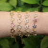 Women's Copper Electroplated Bracelet With Micro Inlaid Zircon Heart And Star Geometric Rainbow Charm