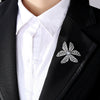Women's Copper Electroplated Flower Brooch With Zircon And Pearl Details Simple Fashion Clothing Pin Accessory