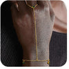 Women's Copper Electroplated Geometric Finger Bracelet Hand Chain Simple Elegant Plain Chain Ring Bracelet