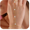 Women's Copper Electroplated Geometric Finger Bracelet Hand Chain Simple Elegant Plain Chain Ring Bracelet