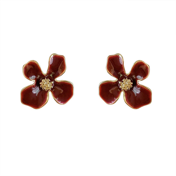 Women's Copper Electroplated Geometric Plant Flowers Style Earrings