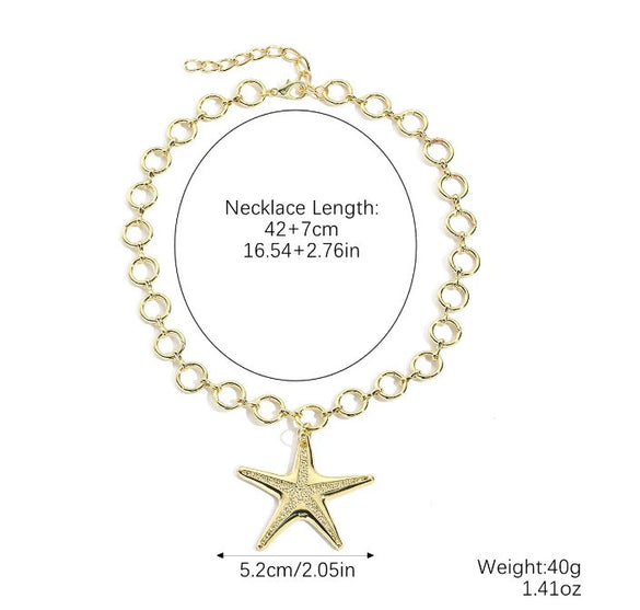Women's Copper Electroplated Starfish And Pearl Dangle Earrings Sweet And Cool Style Fashion Jewelry