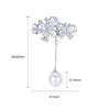 Women's Copper Electroplated Zircon And Pearl Bow Brooch Minimalist Fashion Suit Accessory Pin