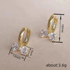 Women's Copper Elegant Heartshaped Geometric Zirconia Earrings