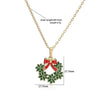 Women's Copper Enamel Christmas Hat Wreath And Tree Pendant Necklace With Geometric Design And Olink Chain