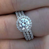 Women's Copper Engagement Ring With Inlaid Zircon And Geometric Pattern
