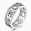 Women's Copper Evil Eye Ring With Electroplated Finish Modern Minimalist Facial Expression Design Fashion Versatile Jewelry Accessory