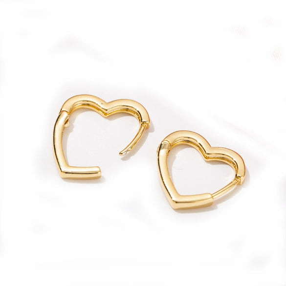 Women's Copper Fivepointed Star And Peach Heart Earrings With Electroplated Treatment