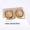 Women's Copper Fivepointed Star And Peach Heart Earrings With Electroplated Treatment