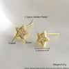 Women's Copper Fivepointed Star Earrings Electroplated Versatile Style