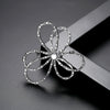 Women's Copper Floral Bow Brooch With Pearl And Zircon Accents Electroplated Simple Fashion Pin