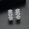 Women's Copper Flower Cshaped Earrings With Zircon Inlay And Electroplated Finish Fashion Jewelry