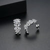 Women's Copper Flower Cshaped Earrings With Zircon Inlay And Electroplated Finish Fashion Jewelry