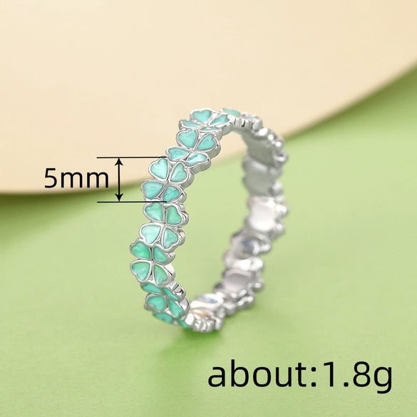 Women's Copper Flower Geometric Pastoral Style Ring Electroplated