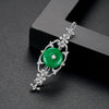 Women's Copper Flower Hairpin Side Clip With Geometric Design Retro Green Electroplated Hair Accessory