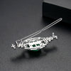 Women's Copper Flower Hairpin Side Clip With Geometric Design Retro Green Electroplated Hair Accessory