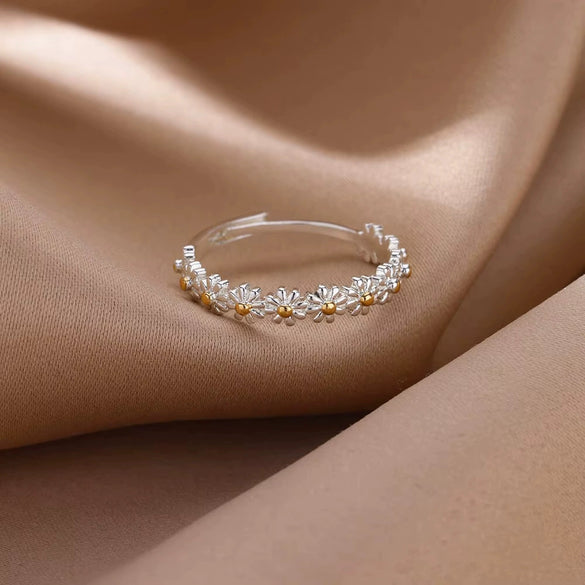 Women's Copper Flower Ring Electroplated