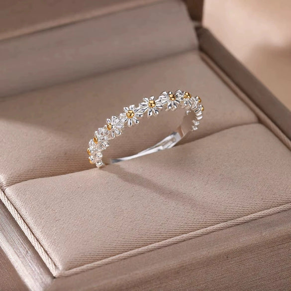 Women's Copper Flower Ring Electroplated