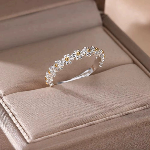 Women's Copper Flower Ring Electroplated