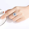Women's Copper Flower Ring With Microinlaid Zircon Electroplated Finish Adjustable Open Band Geometric Fashion Jewelry