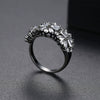 Women's Copper Flower Ring With Zircon Accents Electroplated Finish Adjustable Open Design Fashion Jewelry Gift