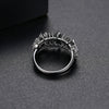 Women's Copper Flower Ring With Zircon Accents Electroplated Finish Adjustable Open Design Fashion Jewelry Gift