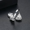 Women's Copper Flower Ring With Zircon Accents Geometric Design Electroplated Finish And Adjustable Open Band