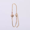 Women's Copper Flower Zodiac Peanut Pendant Bracelet With Zircon Birthstone
