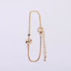Women's Copper Flower Zodiac Peanut Pendant Bracelet With Zircon Birthstone