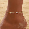 Women's Copper Four Leaf Clover Anklet Fashion Versatile Gentle Leaf Foot Jewelry