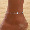 Women's Copper Four Leaf Clover Anklet Fashion Versatile Gentle Leaf Foot Jewelry
