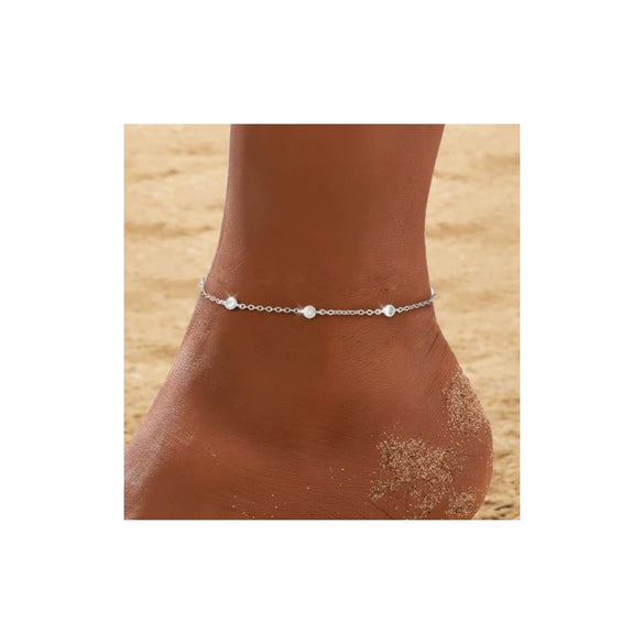 Women's Copper Four Leaf Clover Anklet Fashion Versatile Gentle Leaf Foot Jewelry