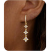 Women's Copper Four Leaf Clover Tassel Earrings With Stainless Steel Posts Electroplated Geometric Floral Style Fashion Jewelry Accessory
