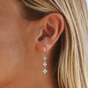 Women's Copper Four Leaf Clover Tassel Earrings With Stainless Steel Posts Electroplated Geometric Floral Style Fashion Jewelry Accessory
