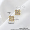 Women's Copper Fourleaf Clover Diamond Earrings With Electroplating