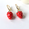Women's Copper Fruit Pattern Heart Drop Earrings With Electroplating