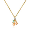 Women's Copper Fruit Pendant Necklace With Diamond Setting O Chain Cute Fresh Style Jewelry